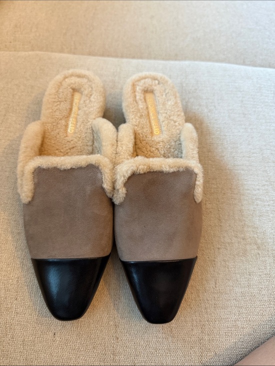 Veronica Beard Shoes - Veronica Beard Cecile Cap Toe Shearling Slides- size 7.5